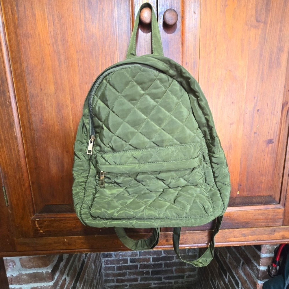 Atmosphere Green Quilted Backpack